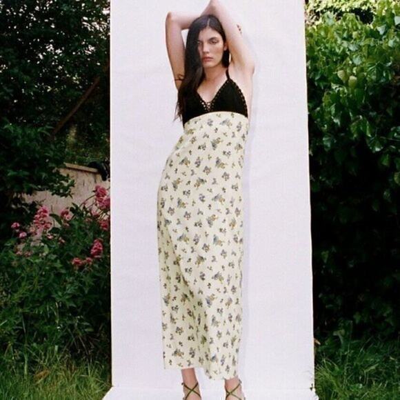 ZARA Combination Maxi Slip Dress NWT - Picture 8 of 11
